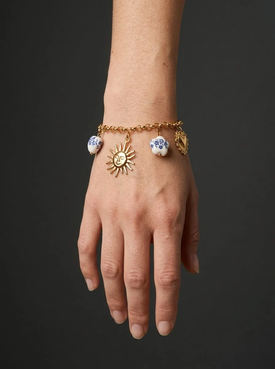 Pulsera Solsticio con baño de oro de 24 quilates